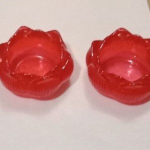 set of tulip resin candle holders